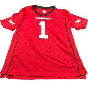 Rivalry Threads Youth Size Large 12-14 Jersey Nebraska Huskers Red Black NWOT